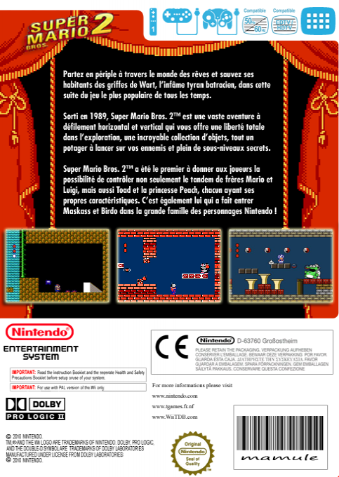 Super Mario Bros. 2 — box-2D-back (FR)