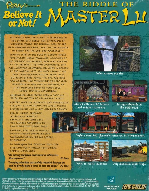 Ripley's Believe It or Not! - The Riddle of Master Lu — box-2D-back (EU)