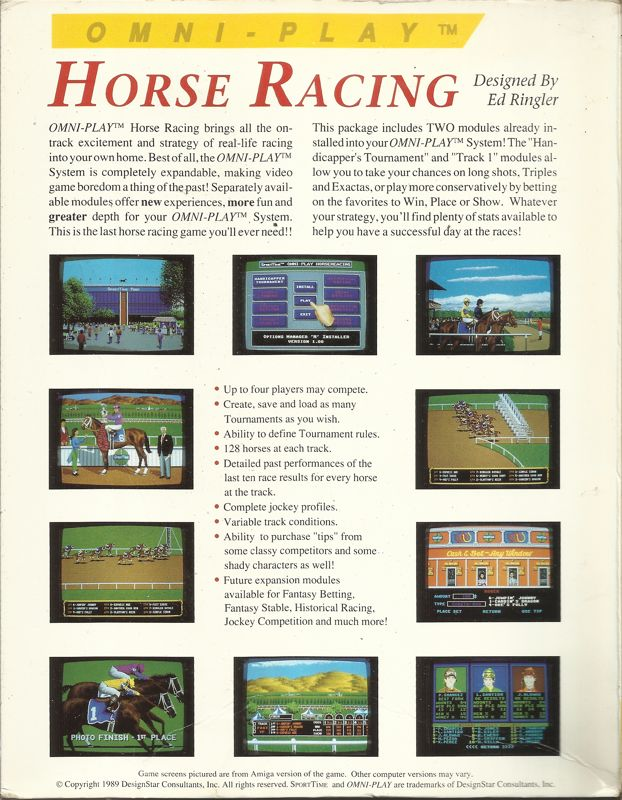 Omni-play Horse Racing — box-2D-back (US)