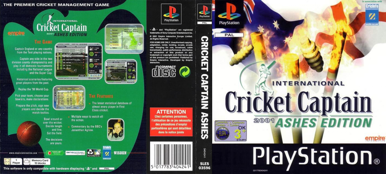 International Cricket Captain 2001 - Ashes Edition — box-texture (EU)