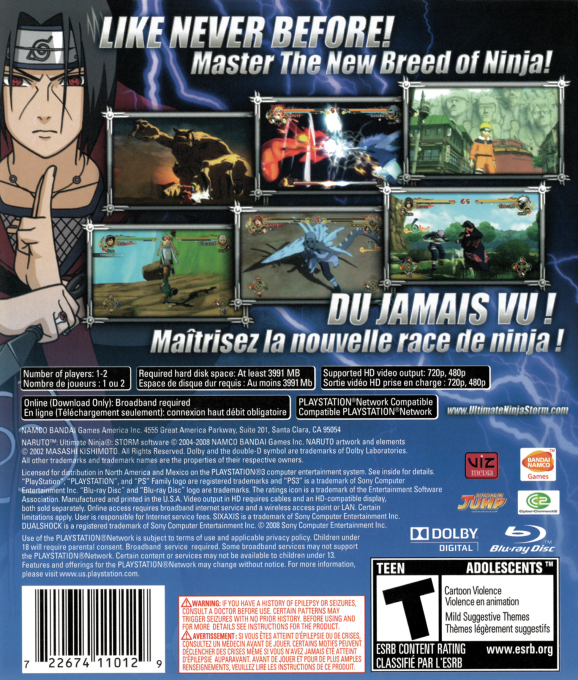 Naruto - Narutimate Storm — box-2D-back (CA)