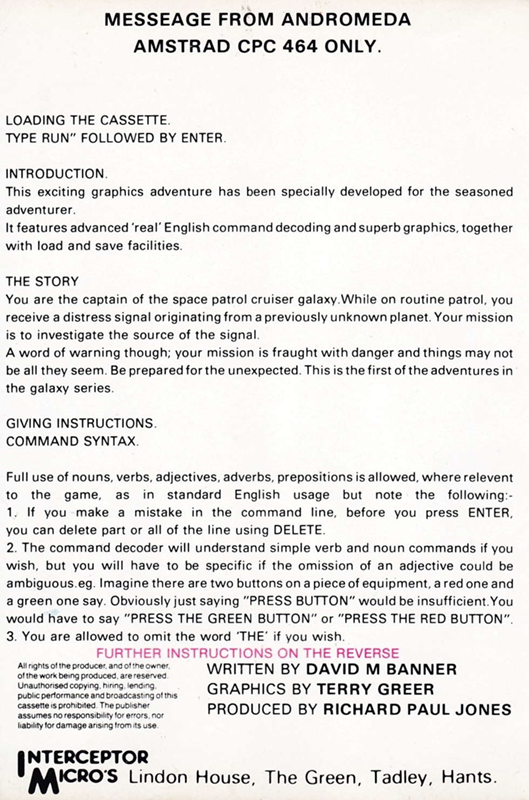 Message From Andromeda — box-2D-back (EU)