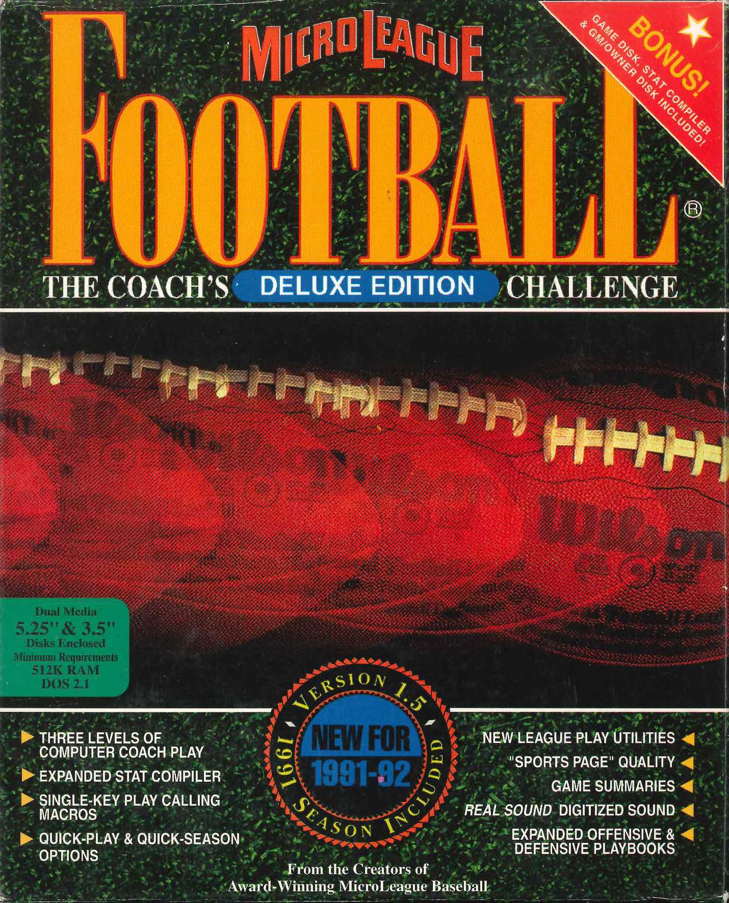 MicroLeague Football: The Coach's Challenge - Deluxe Edition box art