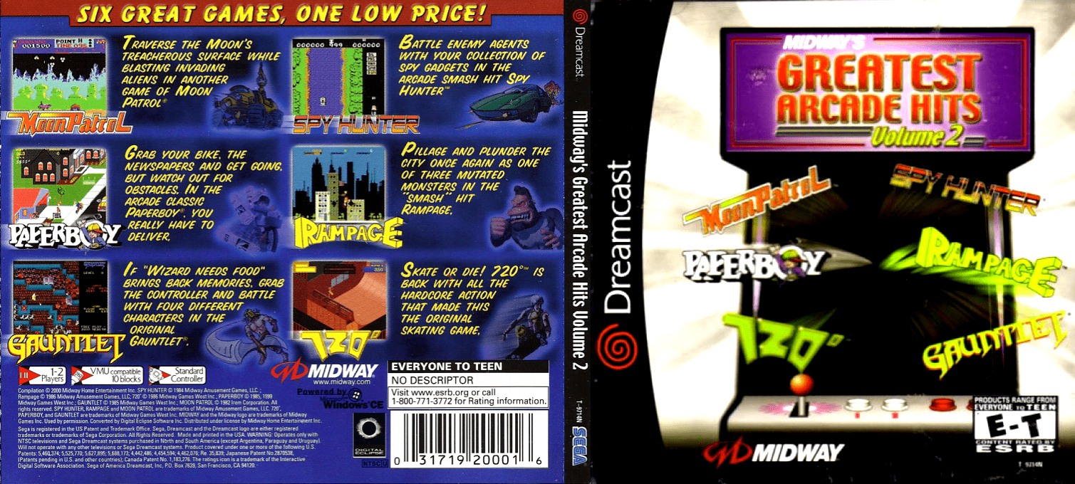 Midway's Greatest Arcade Hits Volume 2 — box-texture (US)