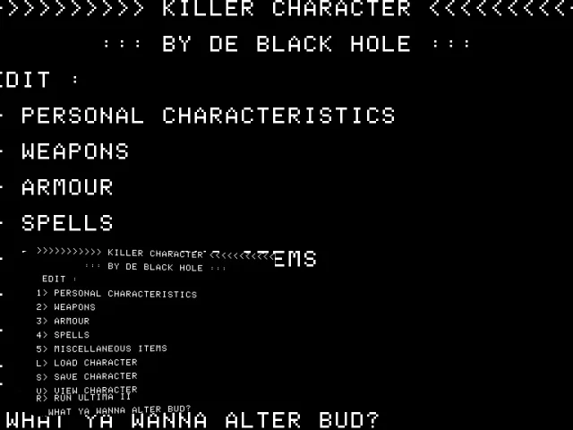Ultima II Killer Character — mixrbv2 (WOR)