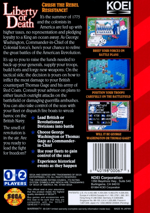 Liberty Or Death — box-2D-back (US)