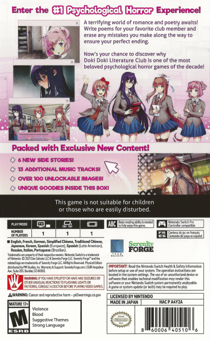 Doki Doki Literature Club Plus! — box-2D-back (US)