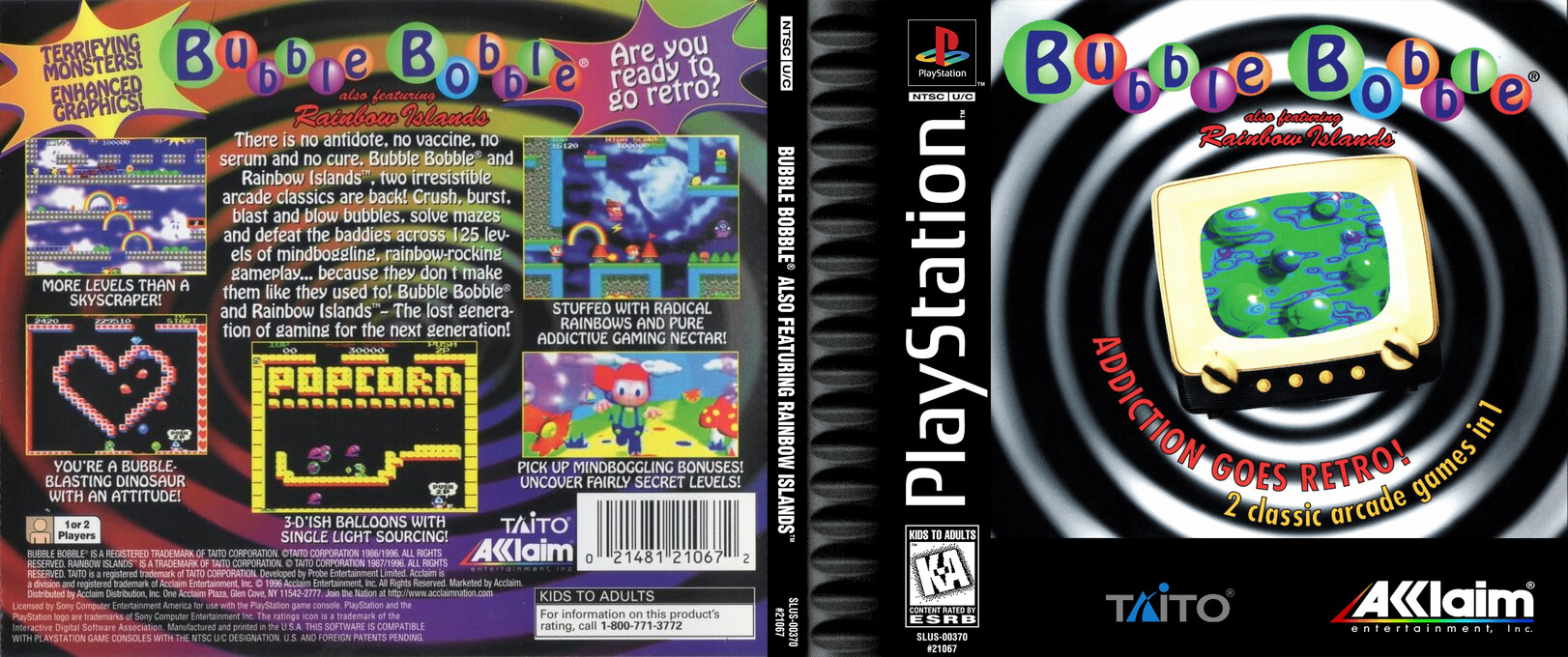 Bubble Bobble also featuring Rainbow Islands — box-texture (US)