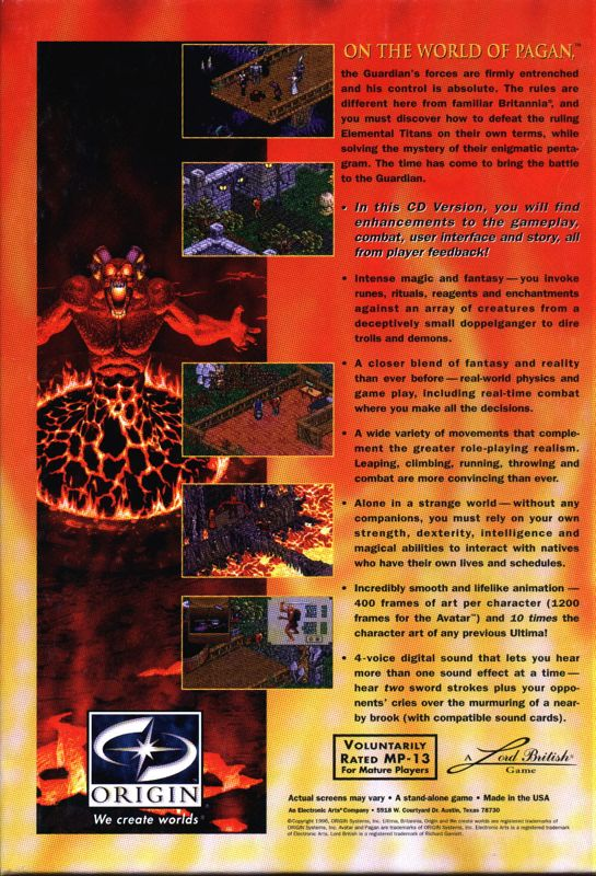 Ultima 8 - Pagan — box-2D-back (US)
