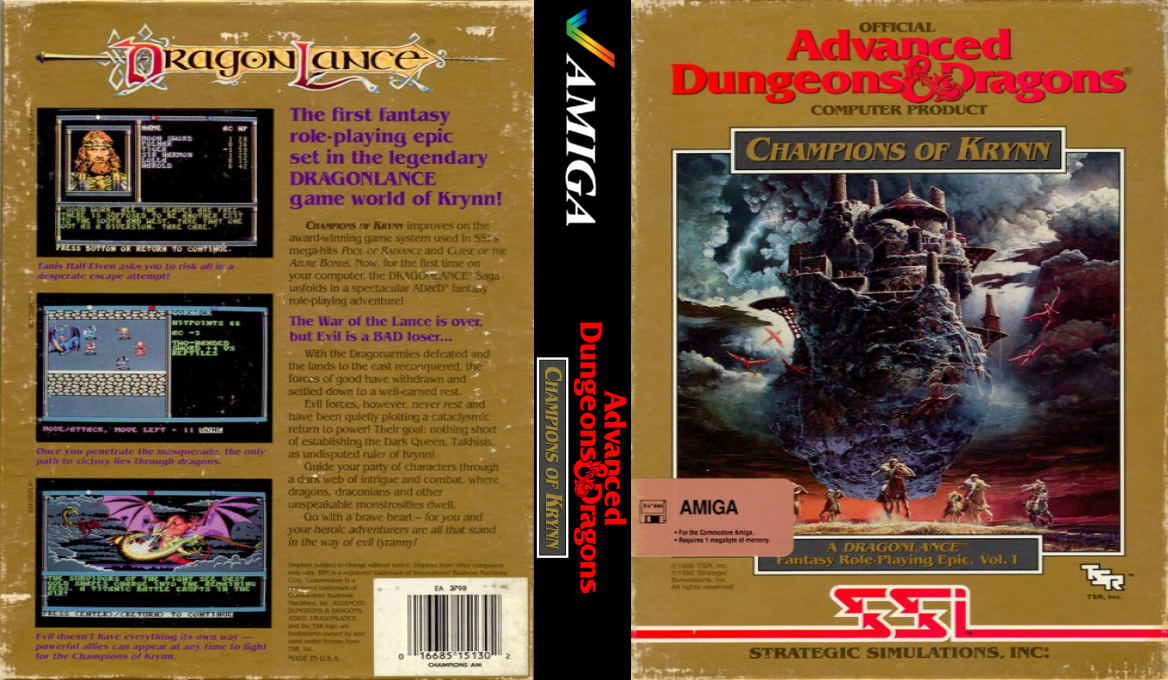 Advanced Dungeons & Dragons - Champions of Krynn - A DragonLance Fantasy Role-Playing Epic, Vol.I — box-texture (US)