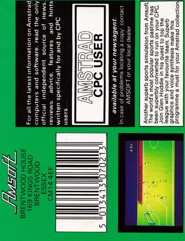 Glen Hoddle Soccer — box-2D-back (EU)