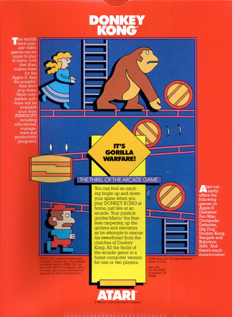 Donkey Kong — box-2D-back (US)