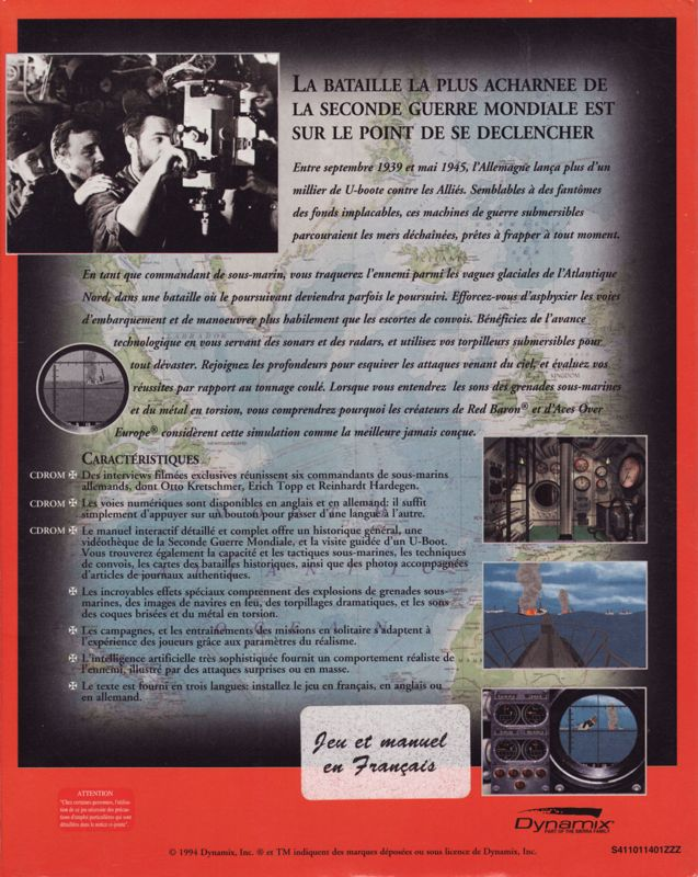 Aces Of The Deep — box-2D-back (FR)