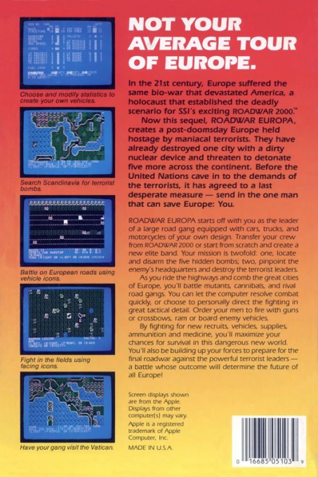 Roadwar Europa — box-2D-back (US)