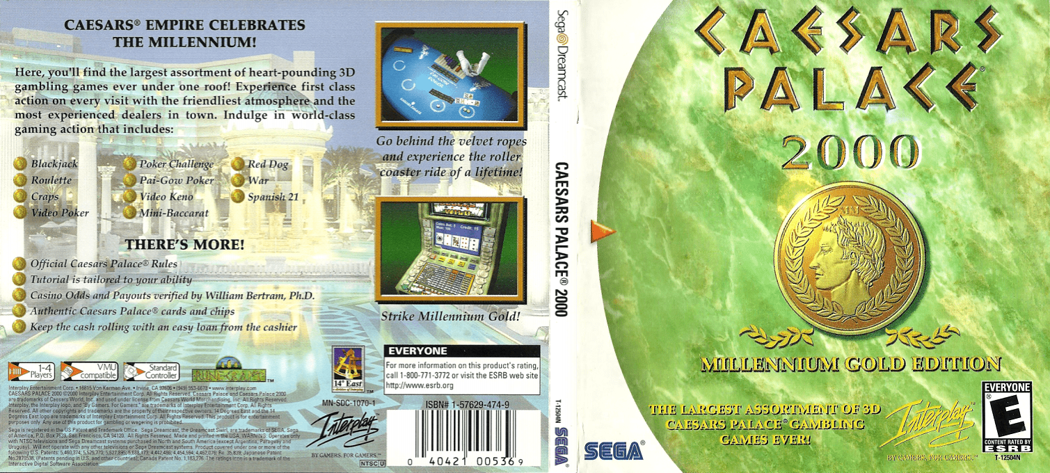 Caesars Palace 2000 - Millennium Gold Edition — box-texture (US)