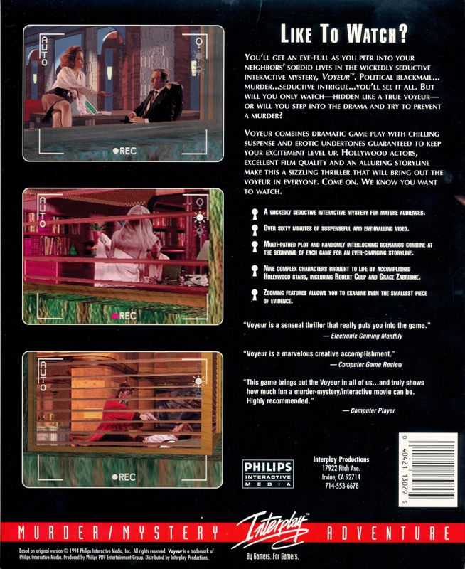 Voyeur — box-2D-back (US)
