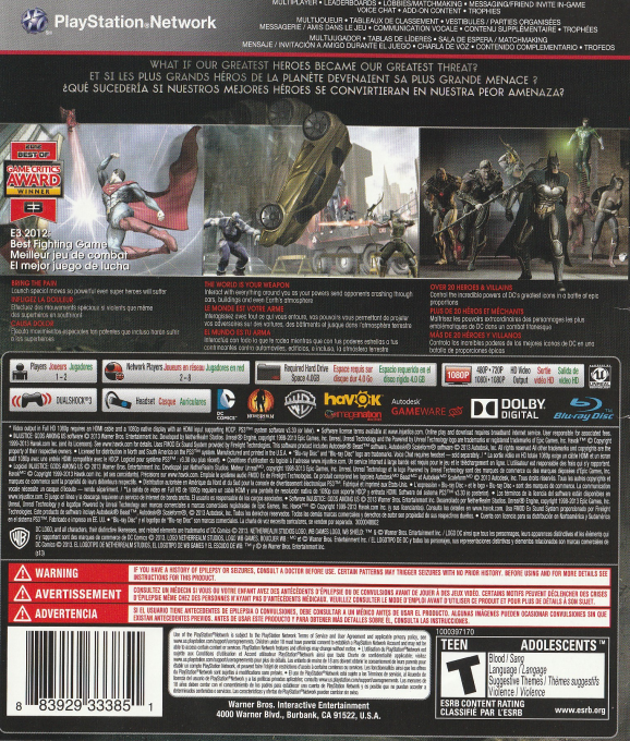 Injustice - Gods Among Us — box-2D-back (CA)