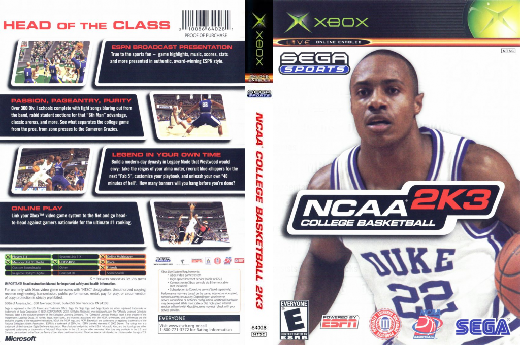 NCAA College Basketball 2k3 — box-texture (US)