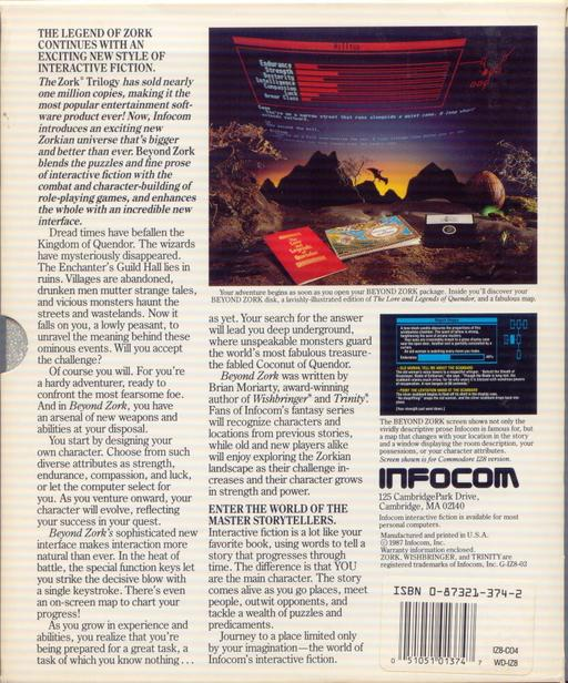 Beyond Zork - The Coconut of Quendor — box-2D-back (US)