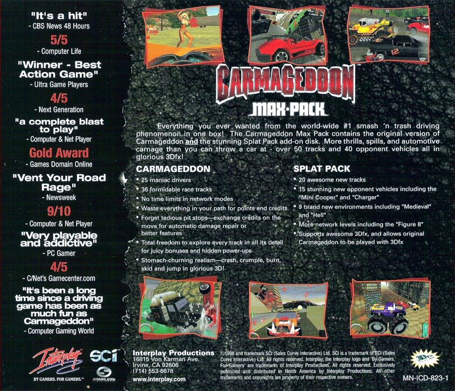 Carmageddon Max Pack — box-2D-back (US)