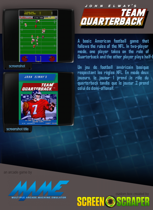 John Elway's Team Quarterback — box-2D-back (SS)