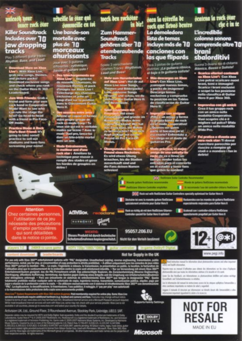 Guitar Hero II — box-2D-back (EU)