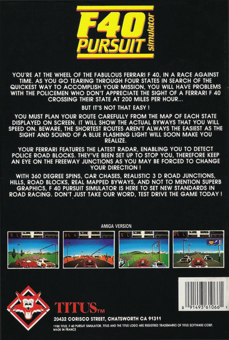 Crazy Cars II — box-2D-back (US)