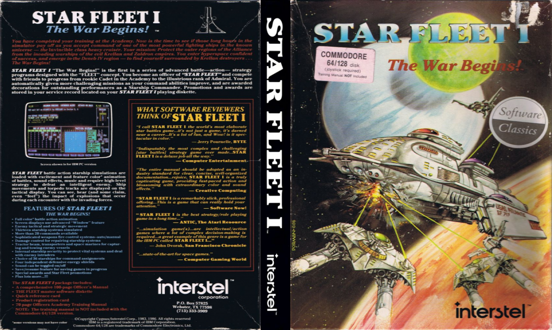 Star Fleet 1 - The War Begins! — box-texture (US)