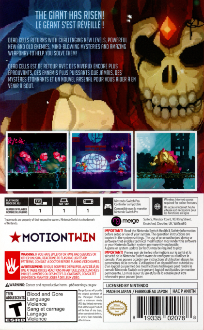 Dead Cells - Prisoner's Edition — box-2D-back (US)