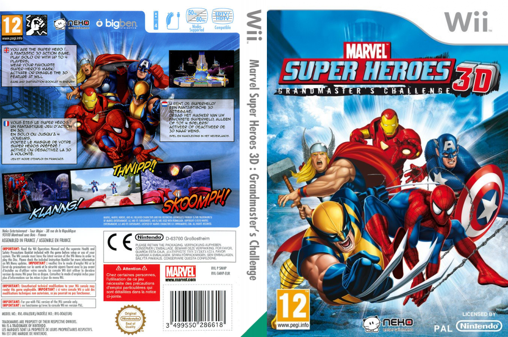 Marvel Super Heroes 3D - Grandmaster's Challenge — box-texture (EU)