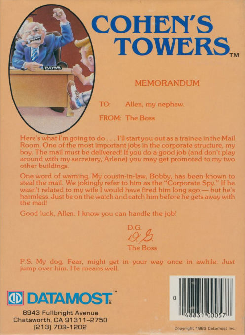 Cohen's Towers — box-2D-back (US)