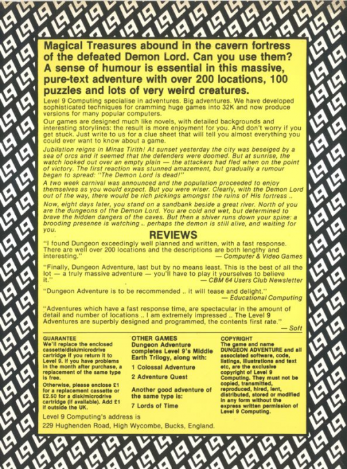 Dungeon Adventure — box-2D-back (EU)