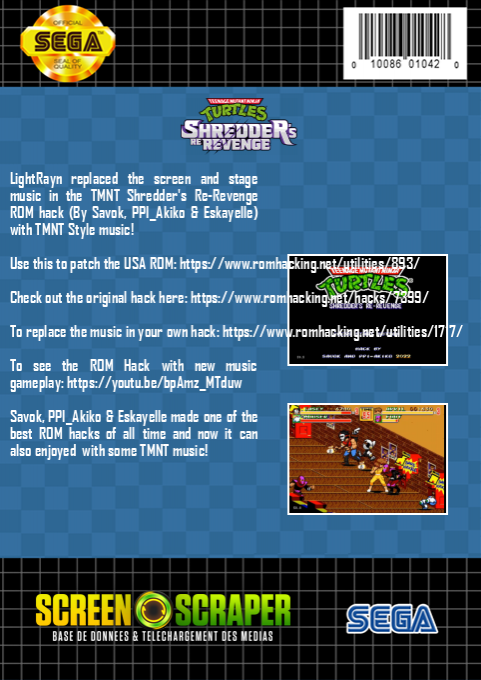 Teenage Mutant Ninja Turtles : Shredder's Re-Revenge — box-2D-back (SS)