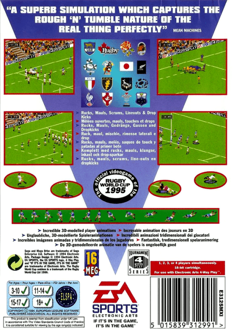 Rugby World Cup 1995 — box-2D-back (EU)