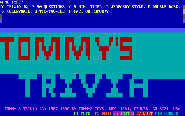 Tommy's Trivia — sstitle (WOR)