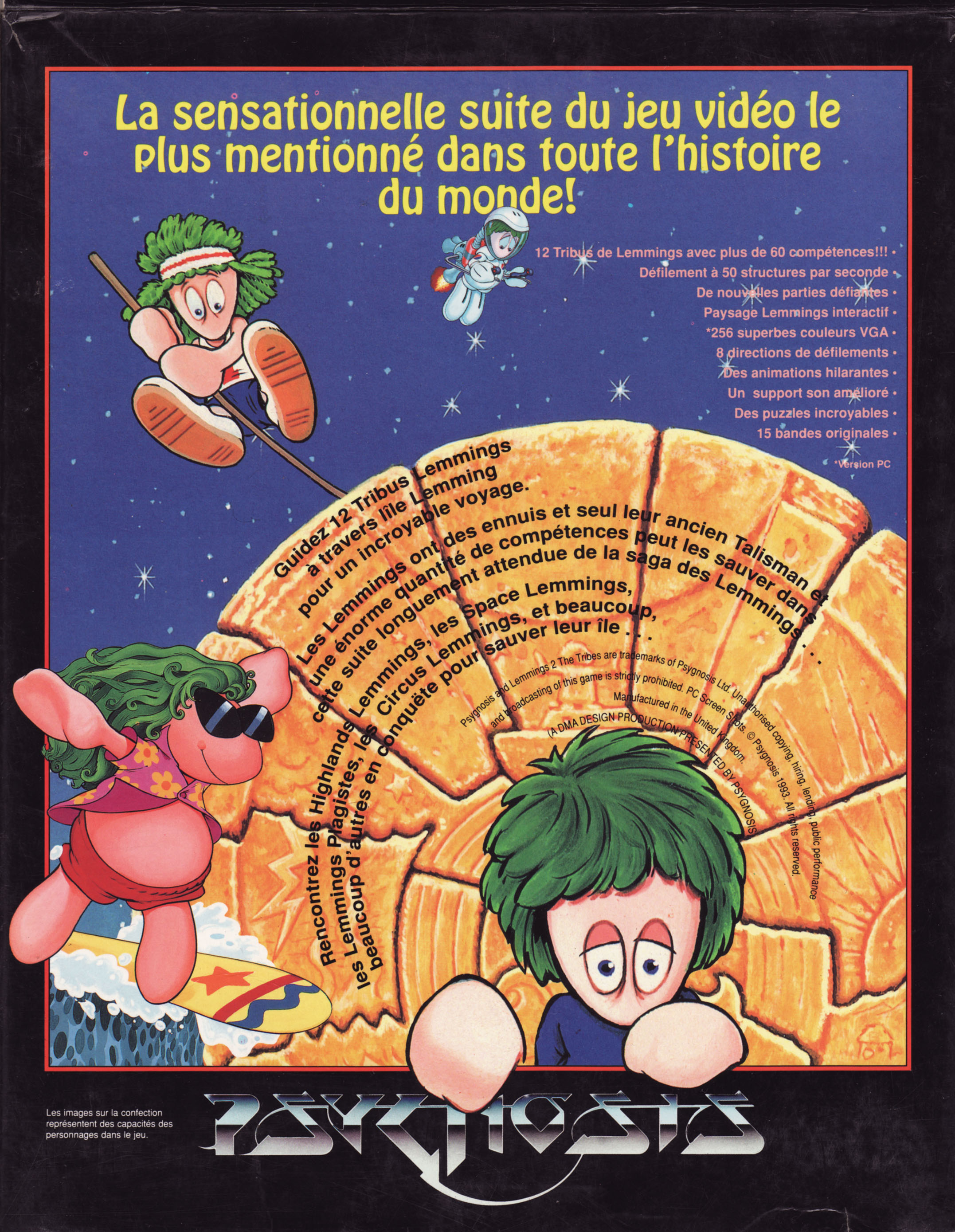 Lemmings 2 - The Tribes — box-2D-back (FR)