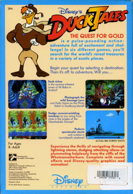 Disney's Duck Tales - The Quest For Gold — box-2D-back (US)