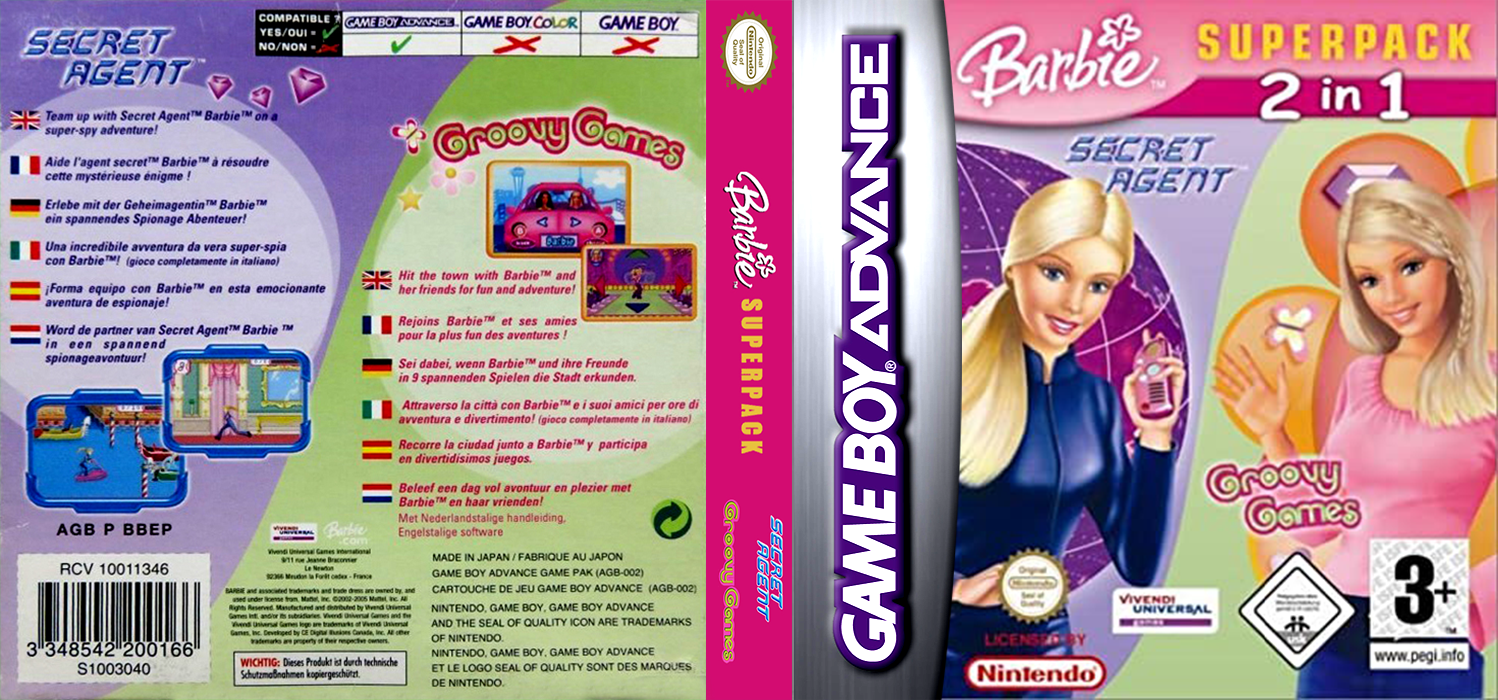 Barbie Superpack - Secret Agent + Groovy Games — box-texture (EU)