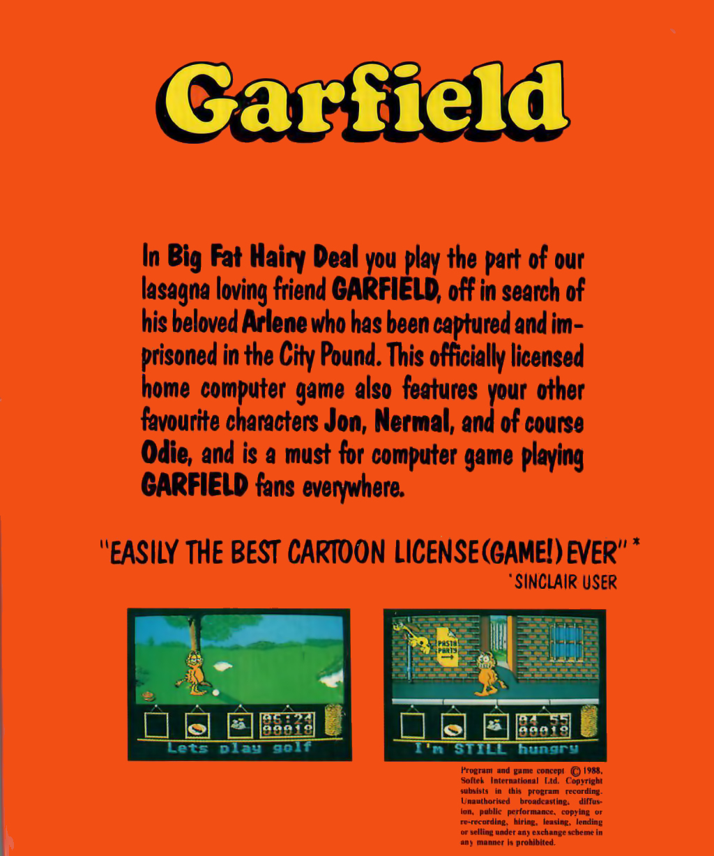 Garfield - Big, Fat, Hairy Deal — box-2D-back (EU)
