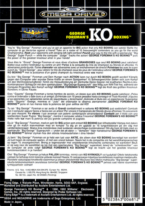 George Foreman's Ko Boxing — box-2D-back (EU)