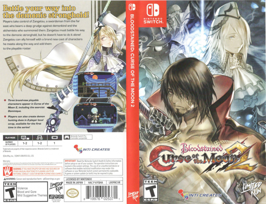 Bloodstained - Curse of the Moon 2 — box-texture (US)