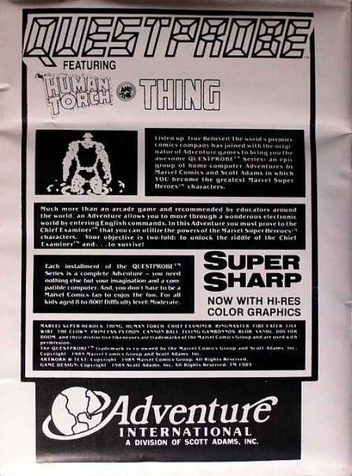 Questprobe Featuring The Human Torch And The Thing — box-2D-back (US)