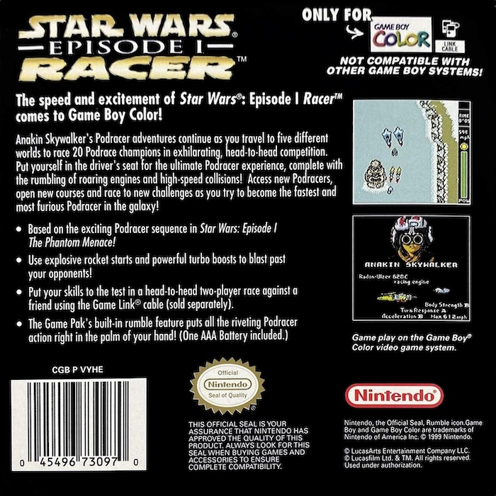 Star Wars Episode I : Racer — box-2D-back (US)