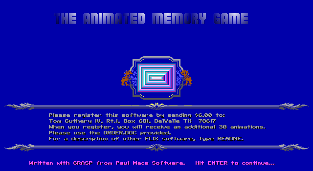 The Animated Memory Game — sstitle (WOR)