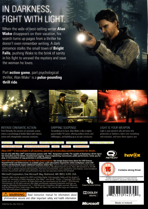 Alan Wake's American Nightmare — box-2D-back (UK)