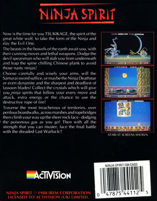 Ninja Spirit — box-2D-back (EU)