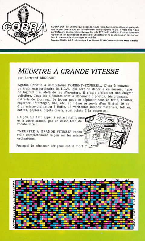 Meurtre A Grande Vitesse — box-2D-back (FR)