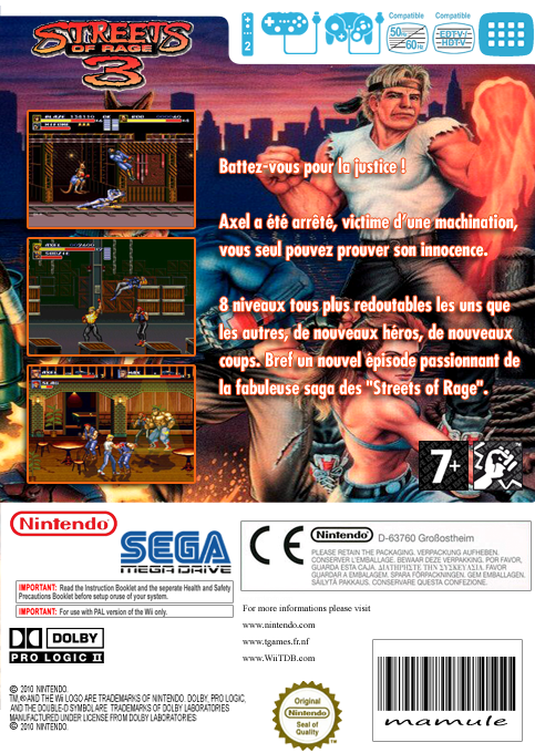 Streets Of Rage 3 — box-2D-back (FR)