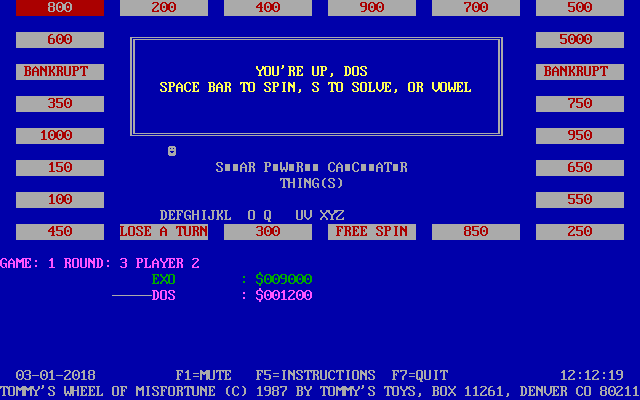 Tommy's Wheel Of Misfortune — ss (WOR)