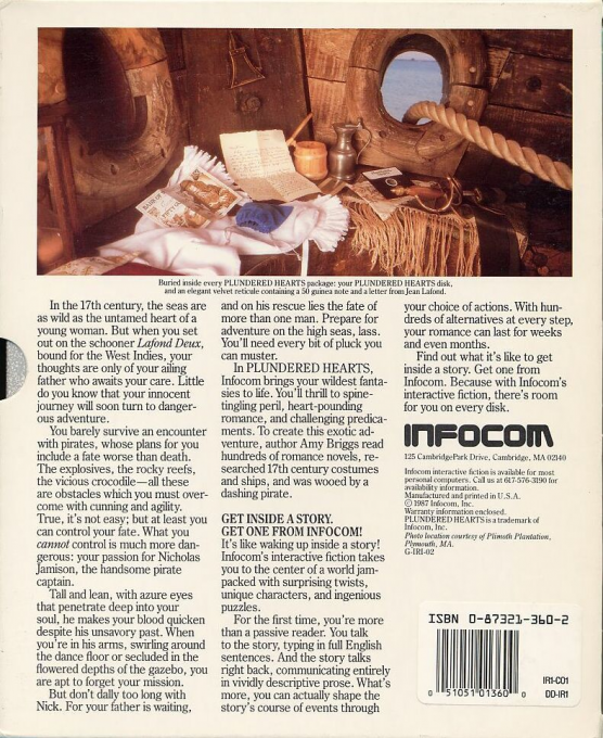 Plundered Hearts — box-2D-back (US)